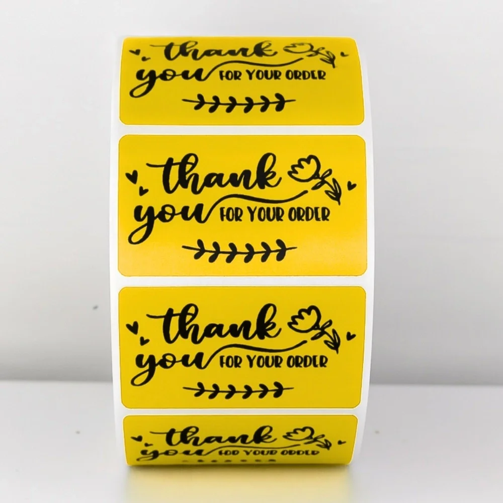 💖 Thank You For Your Order Stickers | Pack of 100 | 2x1 Inch | Small Business